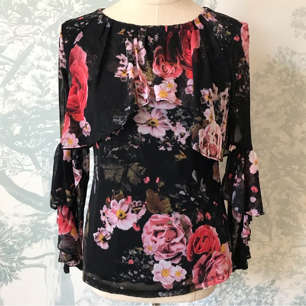Thalia & Sodi Ruffled Floral Blouse XS